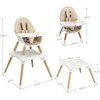 Promotions Aukšta kėdutė, medinė konvertuojama 5-in-1, 62.5x62.5x100 cm, smėlio spalvos