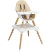 Promotions Aukšta kėdutė, medinė konvertuojama 5-in-1, 62.5x62.5x100 cm, smėlio spalvos