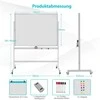Promotions Dvipusė magnetinė baltoji lenta, 126x53,5x160-180 cm, Balta
