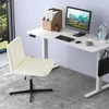Promotions Biuro kėdė, dengta PU oda, kryžminė kojų konstrukcija, 69,9x69,9x76,2-88,9 cm, smėlio spalvos