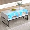 Promotions Centrinis stalas, 105.4x54.6x49.5 cm, baltas ir juodas