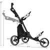 Promotions Golfų vežimėlis, sulankstomas, 3 ratukai, 120,7x69,9x99-114,3 cm, pilkas