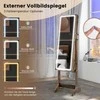 Promotions Papuošalų spintelė su veidrodžiu ir 3 spalvų LED apšvietimu, 41x38,5x151 cm, rudos spalvos