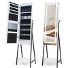 Promotions Papuošalų spintelė, LED laisvai pastatomas viso ūgio veidrodis, 40,6x35,6x160 cm, ruda