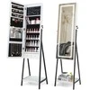 Promotions Papuošalų spintelė, LED laisvai pastatomas viso ūgio veidrodis, 40,6x35,6x160 cm, ruda