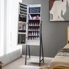 Promotions Papuošalų spintelė, LED laisvai pastatomas viso ūgio veidrodis, 40,6x35,6x160 cm, ruda