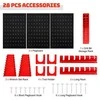 Promotions Sieninis metalinis įrankių lentynas su kabliukais, 120x60x2,5 cm, juoda ir raudona