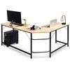 Promotions Kompiuterio stalas, L formos, 125x50x74,5 cm ir 168x50x74,5 cm, Rudas