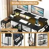 Promotions L formos rašomasis stalas, 120x80x87 cm, rudos ir juodos spalvos