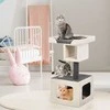 Promotions Kačių laipiojimo medis, 2 lygių su draskykle ir minkšta kamuoliuku, baltas