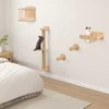 Promotions Kačių laipiojimo sienelės komplektas, 3 aukštų kačių medis 34x24x111 cm, kačių namelis 40x40x31 cm, hamakas 40x33x15 cm, natūralus