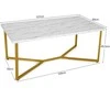 Promotions Kavos staliukas, 106.7x61x45.7 cm, baltas, auksinis