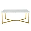 Promotions Kavos staliukas, 106.7x61x45.7 cm, baltas, auksinis