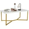 Promotions Kavos staliukas, 106.7x61x45.7 cm, baltas, auksinis