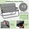 Promotions Stovyklavimo kėdė, dvivietė sulankstoma sofa, 111x57x71 cm, pilka