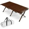 Promotions Sulankstomas stovyklavimo stalas, bambukas, 122x60x43,5 cm, rudas