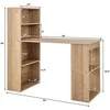 Promotions Kompiuterio stalas su 4 pakopų knygų lentyna ir CPU stoveliu, 121.9x55.9x121.9 cm, natūralios spalvos