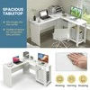 Promotions Kompiuterio stalas, didelis modernus L formos, 129.5x129.5x73.7 cm, baltas