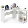 Promotions Kompiuterio stalas, didelis modernus L formos, 129.5x129.5x73.7 cm, baltas