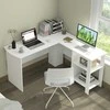 Promotions Kompiuterio stalas, didelis modernus L formos, 129.5x129.5x73.7 cm, baltas