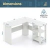 Promotions Kompiuterio stalas, didelis modernus L formos, 129.5x129.5x73.7 cm, baltas