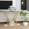 Promotions Konsolinis stalas, dirbtinis marmuras, 100x30x79 cm, baltas