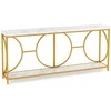 Promotions Konsolinis stalas, 180x30x80 cm, baltas, auksinis