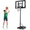 Promotions Nešiojamas krepšinio lankas su stoveliu, reguliuojamas lankelio aukštis 137,2-304,8 cm, pagrindas 88,9x59,7 cm, atmušimo lenta 110,5x74,9 cm, juoda raudona