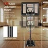 Promotions Nešiojamas krepšinio lankas su stoveliu, reguliuojamas lankelio aukštis 137,2-304,8 cm, pagrindas 88,9x59,7 cm, atmušimo lenta 110,5x74,9 cm, juoda raudona