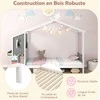 Promotions Lova, medinė platforminė lova su stalu ir stalčiais, 253x102x193 cm, balta ir pilka