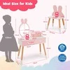 Promotions Makiažo staliukas, 2-in-1 princesės su veidrodžiu, 78x37x110 cm, rožinis