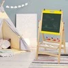 Promotions Vaikų molbertas, 3-in-1 medinis su dvigubomis lentomis ir laikymo dėklu, 52x45x79-104 cm, geltonas