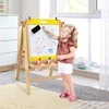 Promotions Vaikų molbertas, 3-in-1 medinis su dvigubomis lentomis ir laikymo dėklu, 52x45x79-104 cm, geltonas