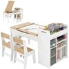 Promotions Vaikų piešimo stalas ir 2 kėdžių komplektas, 120x60x60 cm, pilka natūrali