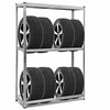 Promotions Metalinis padangų stovas, 120x40x180 cm, sidabrinės spalvos