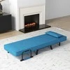 Promotions Sulankstoma miegamoji lova, fotelis, poilsio sofa, 40,6 cm sėdynės aukštis, mėlyna