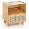 Promotions Naktinis staliukas, Bambuko rotangas, 43.2x35.6x50.8 cm, Rudas