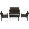 Lauko baldų komplektas Promotions Sodo baldų komplektas, 67,6x116,8x83,8 cm dvivietė sofa, 67,6x63,5x83,8 cm kėdės, 90,2x50,8x44,5 cm kavos staliukas, Ruda
