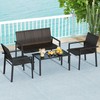 Lauko baldų komplektas Promotions Sodo baldų komplektas, 67,6x116,8x83,8 cm dvivietė sofa, 67,6x63,5x83,8 cm kėdės, 90,2x50,8x44,5 cm kavos staliukas, Ruda