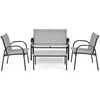 Promotions Lauko baldų komplektas, 108x62x80 cm dviems skirtas fotelis, 63,5x45x37 cm arbatos staliukas, Pilka
