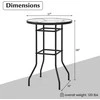 Lauko baldų komplektas Promotions Lauko baro stalas, 68,6x68,6x96,5 cm, Juodas