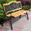 Promotions Lauko terasos suolas, ketaus ir Kembat mediena, 125.7x52.1x73.7 cm, juodos ir natūralios spalvos