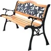 Promotions Lauko terasos suolas, ketaus ir Kembat mediena, 125.7x52.1x73.7 cm, juodos ir natūralios spalvos