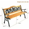 Promotions Lauko terasos suolas, ketaus ir Kembat mediena, 125.7x52.1x73.7 cm, juodos ir natūralios spalvos