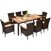 Lauko baldų komplektas Promotions Lauko valgomojo komplektas, 9 dalių, 190x90x74 cm, Rudas, Smėlinis