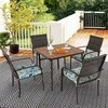 Promotions Lauko valgomojo komplektas, 4 paminkštintos rotango foteliai ir kvadratinis stalas, 88.9x88.9x71.1 cm, rudas