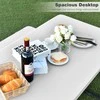 Promotions Piknikinis stalas su suolu, 137x150x72 cm, balta pilka