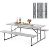 Lauko baldų komplektas Promotions Sulankstomas pikniko stalo komplektas, 182.9x162.6x73.7 cm, Pilkas
