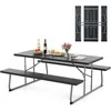 Lauko baldų komplektas Promotions Sulankstomas pikniko stalo komplektas, 182.9x162.6x73.7 cm, juodas