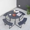 Lauko baldų komplektas Promotions Apvalus pikniko stalas su suolais, 109,2x76,2 cm, juodos spalvos